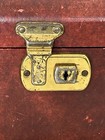 Vintage 1950s Brown Train Case Makeup Vanity Travel Luggage