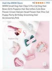 Small Dog Hair Clips 5 Pcs Cat Dog Hair Bows Girls Puppies Hair Barrettes  Pink