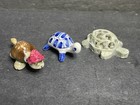 Vtg Lot 17 Mini Figures Turtle Lot Figurine Miniature Glass Resin Stone Crystal