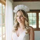 Pearl Bride Headband  White Satin Bridal Hairband With  bride  Decorated By 