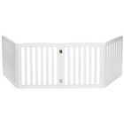 24  4 Panel Folding Freestanding Wood Pet Dog Safety Gate Z Shape Fence Doorway
