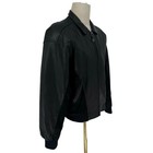 Vintage 1990s Leather Bomber Jacket Black Suede Panels Men s Size M Full Zip