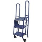 Tri-arc Kdmf103166 54 In H Steel Tilt And Roll Ladder  3 Steps  300 Lb Load