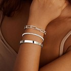 Sterling Silver Bracelets For Women Stack Silver Plated Bangle Cuff Bracelet Set