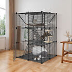 3-tier Cat Cage Enclosre Cat Crate Ferret Cage Cat Kennel Playpen W  Hammock