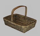 Old Antique Vtg C 1900s Very Large Market Flower Splint Basket Great White Paint