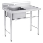 Wilprep 40  Commercial Kitchen Utility Sink Prep Table Stainless W Workbench