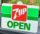 Vintage 7up Grocery Store Open Closed Double Sided Advertising Sign Plastic Nice