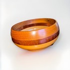 Handcrafted  Turned Wooden Bowl Signed Mjm Made From Maple walnut 