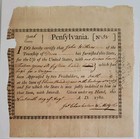 1780 Revolutionary War Horse Requisition York Co  Pennsylvania