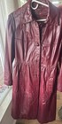 Vintage Montgomery Ward The Tannery Leather Coat 15 16 Burgundy Long Jacket