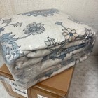 8x10ft Low Pile Area Rug  Machine Washable  Non Skip Vintage Floral Blue   White