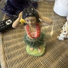 Vintage Girl Hula Dancer Dashboard Nodder Bobble Figurine Skirt Aloha Hawaiian