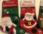 Christmas Stockings X3 Santa Reindeer Red   Green S1d23