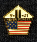 Never Forget 9 11 01 World Trade Center Pentagon Usa Flag Memorial Pin 911 Wtc