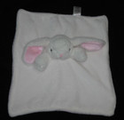 Nuby Bunny Security Blanket Baby Lovey White Pink Plush