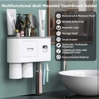 Toothbrush Holder Wall Mounted  Automatic Toothpaste Dispenser Squeezer Kit -   