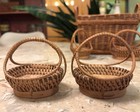 Vintage Set Of 5 Miniature Various Woven Wicker Baskets