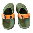 Crocs Off Road Unisex Clogs Men s 6 Women s 8 Green Orange Strap Slip Resistant