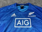 Maori All Blacks Jersey Mens Medium Blue Rugby New Zealand Natives Wild Cat Aig