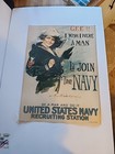Wwi Us Navy Recruiting Poster  gee   I Wish I Were A Man   Militaria