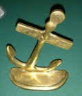 Solid Brass One Lb  Ship Boat Anchor Mounted On Stand