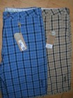 Planet Earth 100  Organic Cotton Men s Shorts Khaki Or Blue Plaid Size L  b136 
