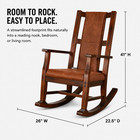 Pemberly Row Wood Indoor Rocking Chair - Chocolate With Cushion Seat   High Back
