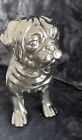 Z Gallerie Sculpture Dog Pug English Bulldog Large Statue Silver Chrome Shiny