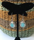 Vtg Sterling Silver Turquoise Dangling Pierced Earrings