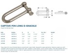 Sea-dog Captive Pin Long D-shackle  1 4   147176-1