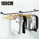 Long Clothes Rack 71 pipe Wall Mounted Garment Rack Hanging Rod Clothing Storage