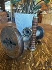 Antique Textile Spools Bundle  1 Industrial Wood metal   2 Wooden Yarn thread 