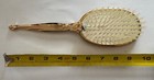 Vintage 3 Piece Gold Tone Embroidered Vanity Set In Original Box
