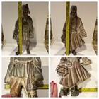 Vntg Hand Carved Wooden Native American Indian  Eskimo Inuit  Woman Man Statue