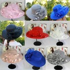 Womens Kentucky Derby Church Hat Dress Fascinator Bridal Organza Tea Party Hats