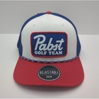 Bioworld Pabst Blue Ribbon Pbr Golf Team Trucker Hat Red White Blue Snapback Cap