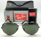 Ray-ban Aviator Sunglasses Rb 3025 002 58 58-14 Black Frames W  Polarized Lenses