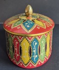 Vtg Made In Holland Oval Tin Floral Embossed Bright Kitschy Mod Cottage 60-70s 