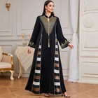 Long Sleeve Maxi Dress Abaya Muslim Women Kaftan Embroidery Beaded Robe Ramadan