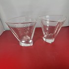  2  Joyjolt Geometric Octagon Martini Low Ball Whiskey Glasses  Crystal 3 75 
