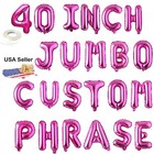 40 Inch Custom Letter Number Helium Balloon Banner Mylar Personalization Party