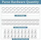60 Pcs Purse Hardware For Bag Making - Swivel Snap Hooks D Ring Slide Buckle