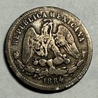 1884 Ho M Mexico Silver 25 Centavos  Vg  Republica Mexicana   ud