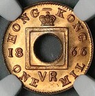 1866 Ngc Ms 66 Rb Hong Kong 1 Mil Victoria Britain Empire Gem Coin  25072301c 
