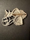 1988 Seagull Pewter Canada Brooch  Pin  Floral  Art Nouveau  2 3 4  W X 1 7 8  H