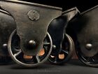 Antique Industrial Casters  Vtg Heavy Duty Cast Iron Table Kitchen Island Wheels