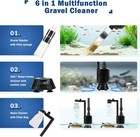 Aquarium Gravel Cleaner Kit  6 In 1 Electric Fish Tank Vacuum Cleaning
