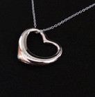 Tiffany   Co Sterling Silver 925 Elsa Peretti Open Heart Necklace  Pendant