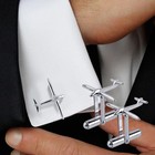 925 Sterling Silver Cufflinks For Men cuff Links Mens men s Silver Aircraft C   